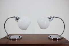 Pair of Chrome Bauhaus Table Lamps, 1930s