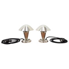 Pair of Chrome Bauhaus Table Lamps, 1930s