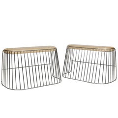 Pair of Chrome Benches by Phase Design