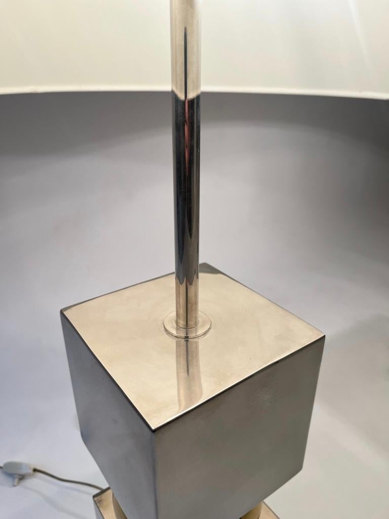 Paire de lampes de table en chrome et laiton ca. 1970 en vente 1