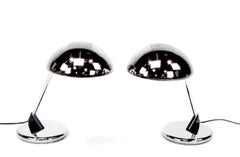 Pair of Chrome Cantilever Desk Lamps with Domed Shade, circa 1960s