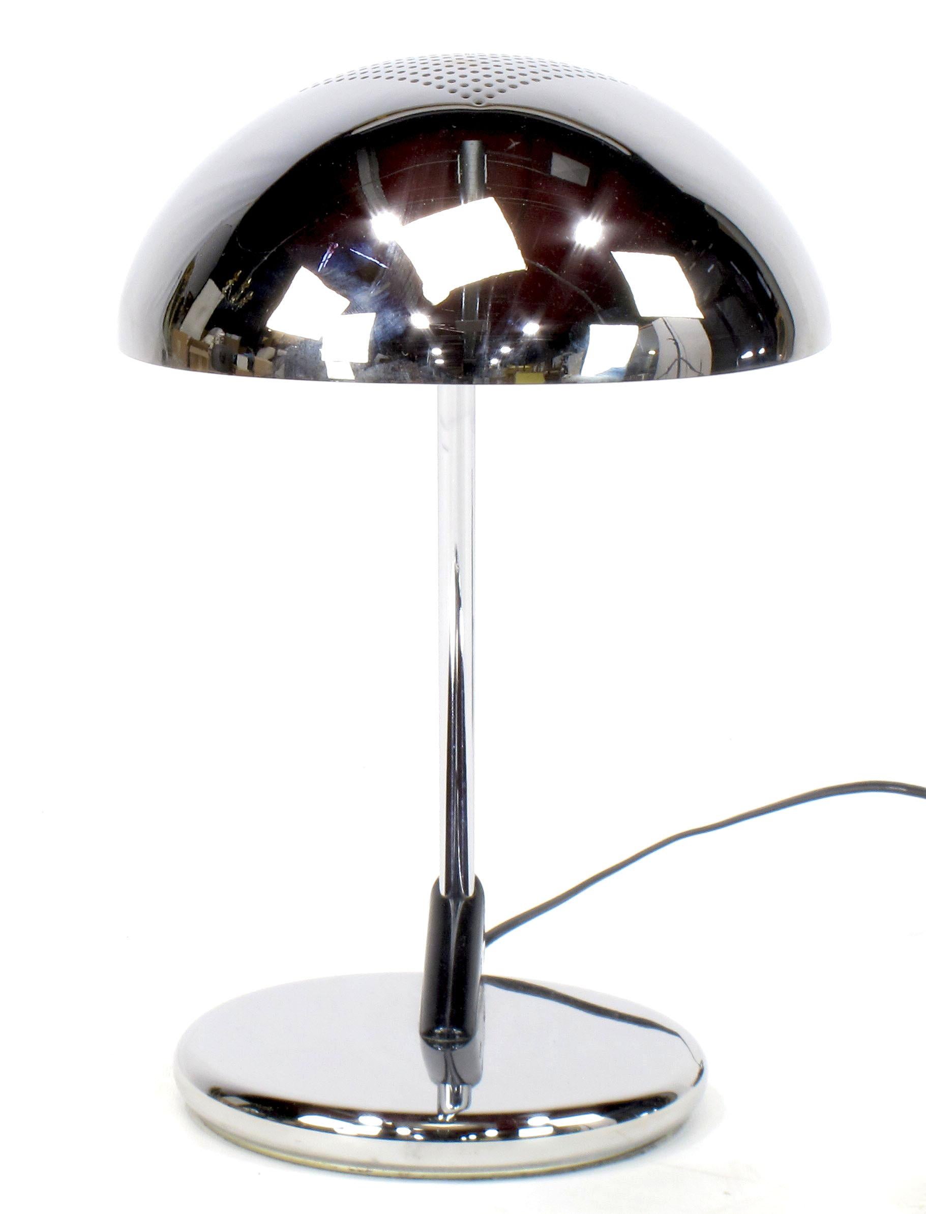 German Pair of Chrome Cantilever Desk Lamps with Domed Shade, circa 1960s For Sale