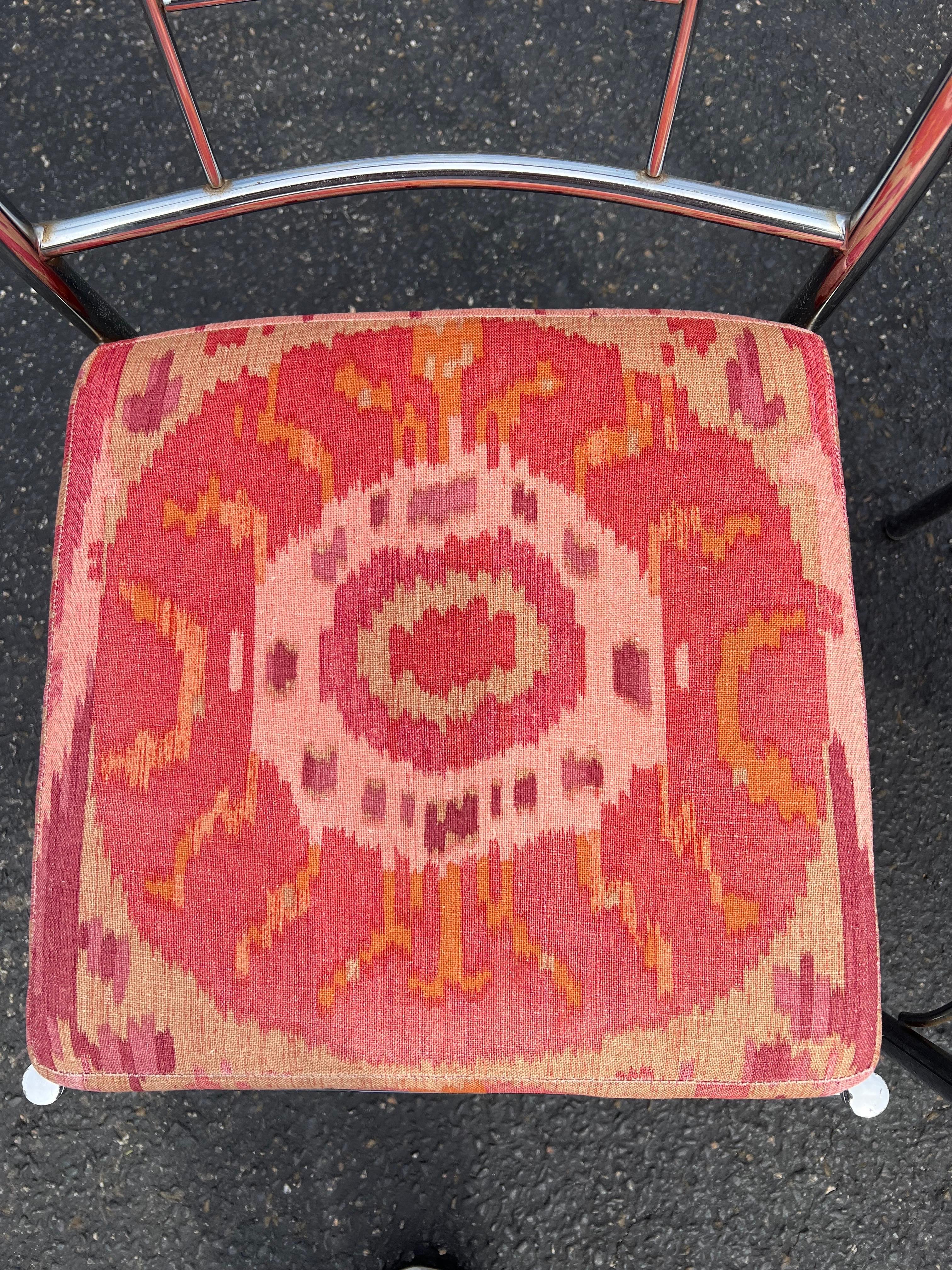 Paire de chaises chromées Chinoiserie en vente 6