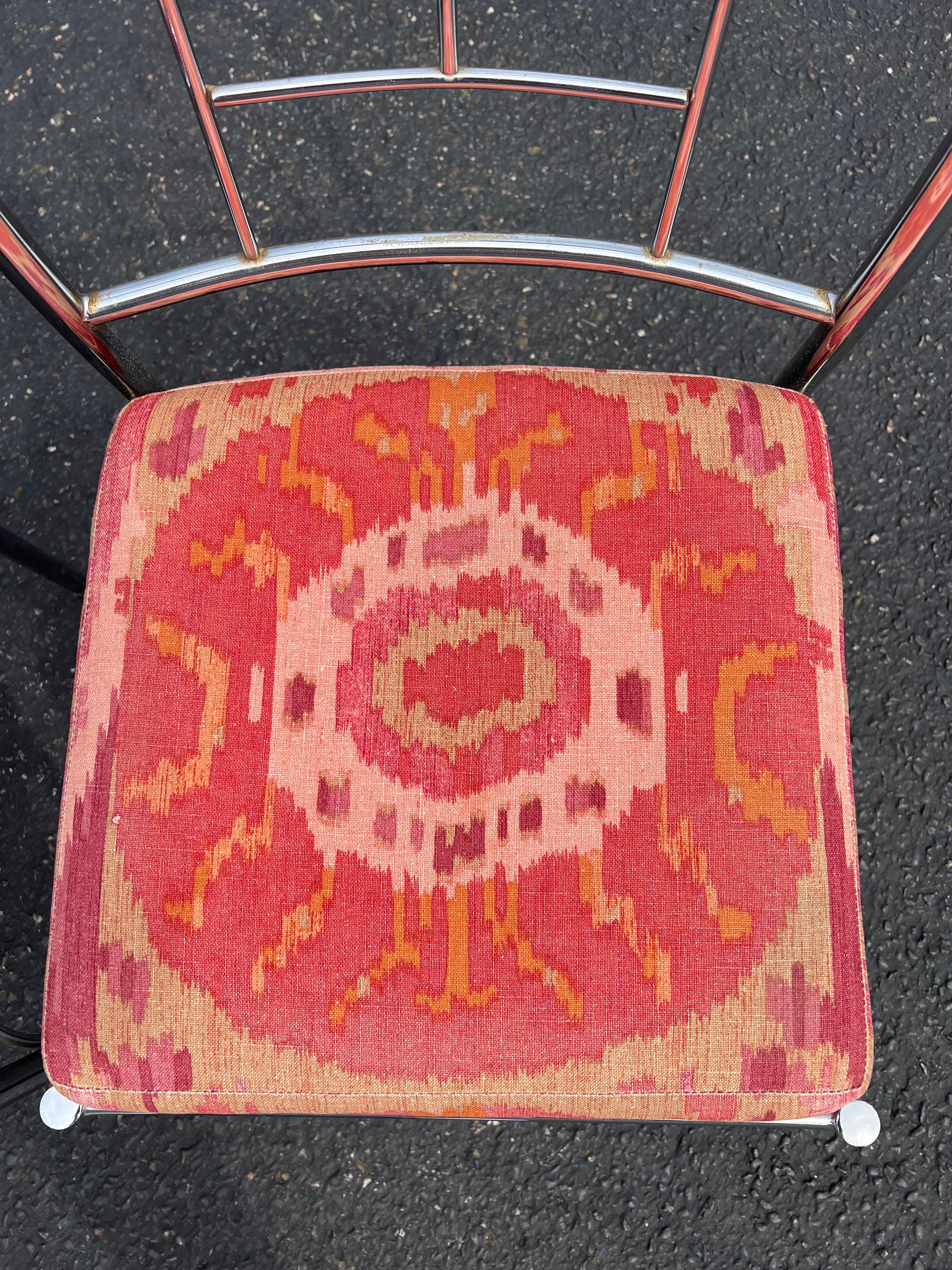 Paire de chaises chromées Chinoiserie en vente 7
