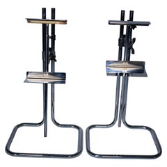 Vintage Pair of Chrome Contemporary Easels, Purchased in France