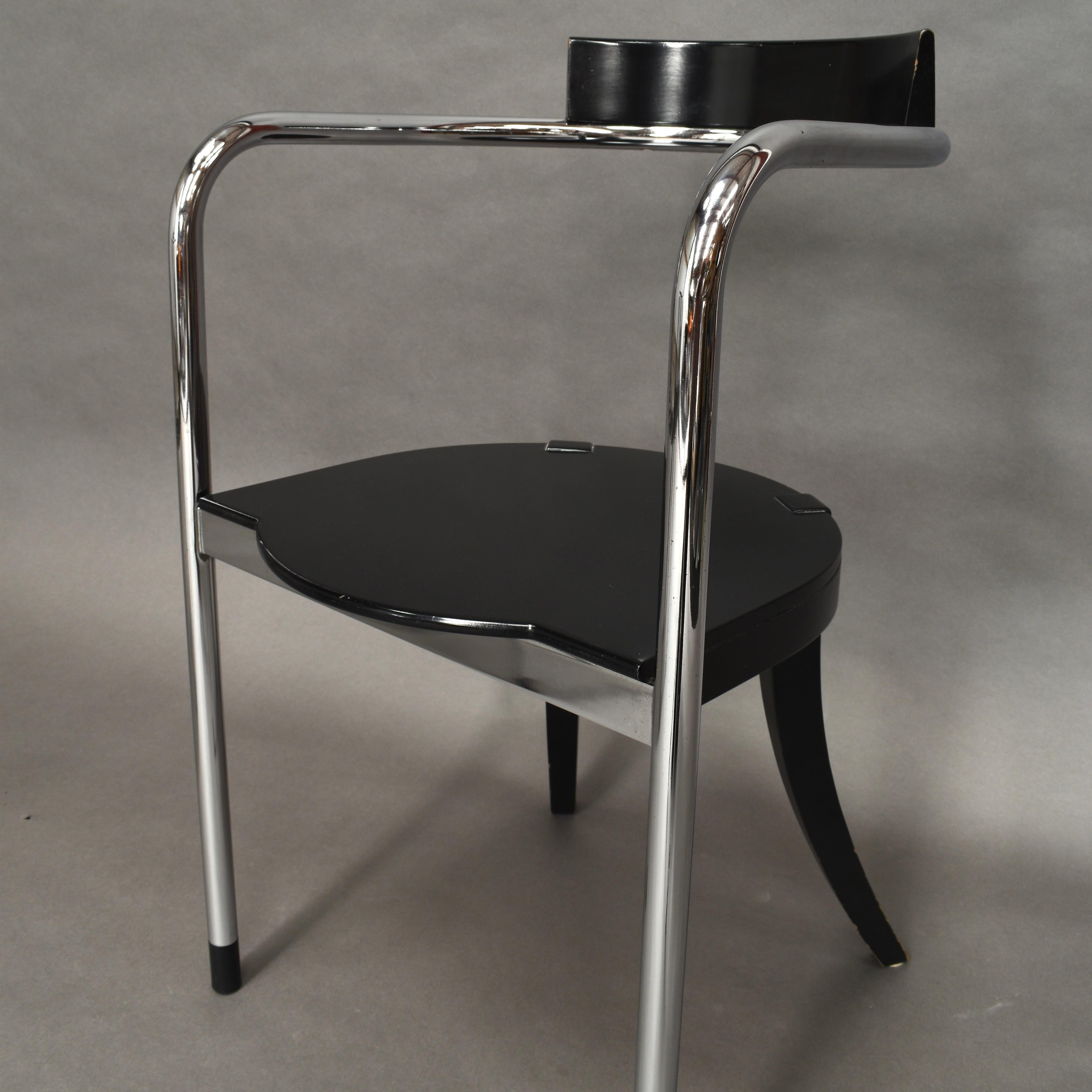 Pair of Chrome Dining Armchairs by David Palterer for Zanotta, Italy, 1987 For Sale 4
