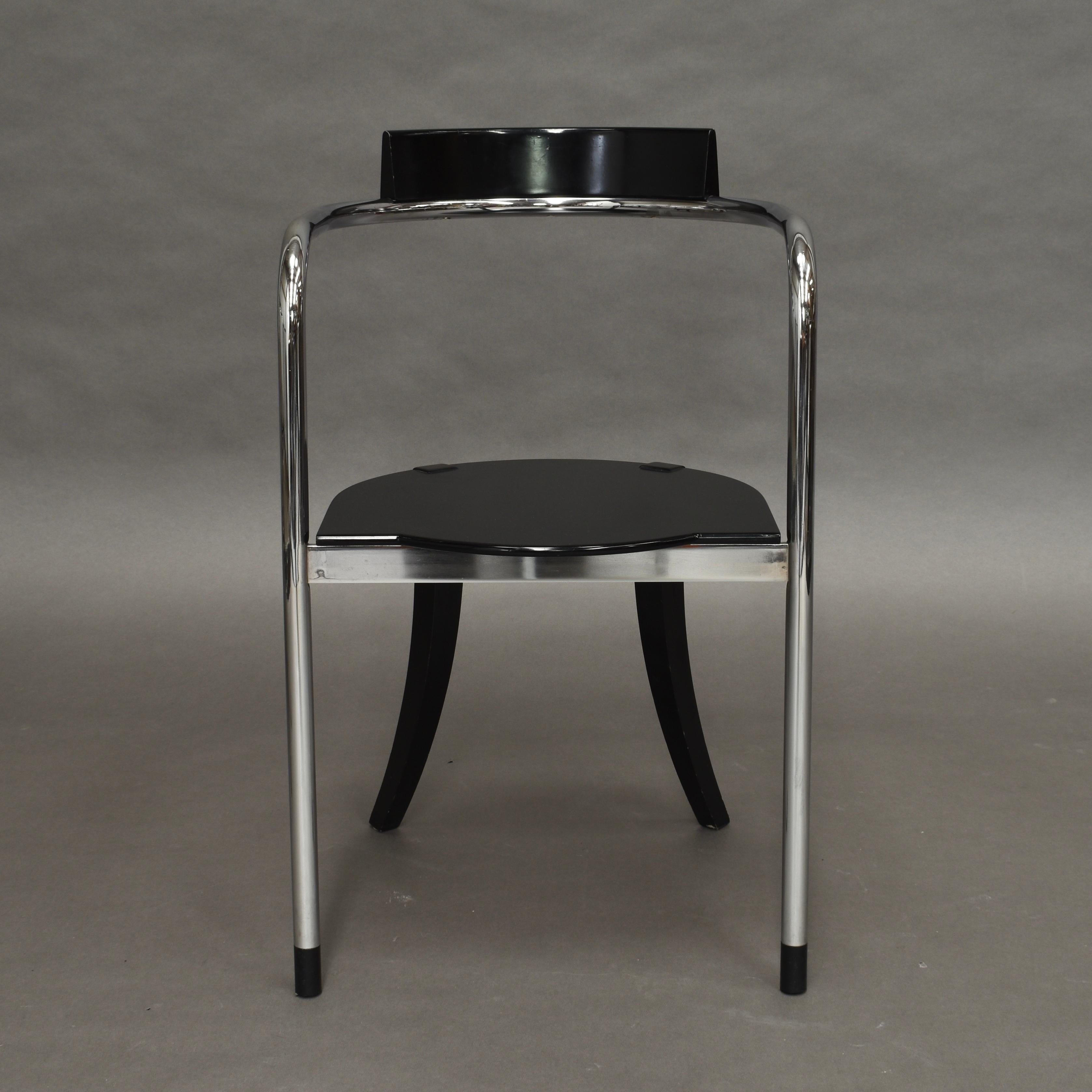 Pair of Chrome Dining Armchairs by David Palterer for Zanotta, Italy, 1987 For Sale 2