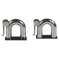 Pair of Chrome Elephant Bookends by Walter von Nessen for Chase USA
