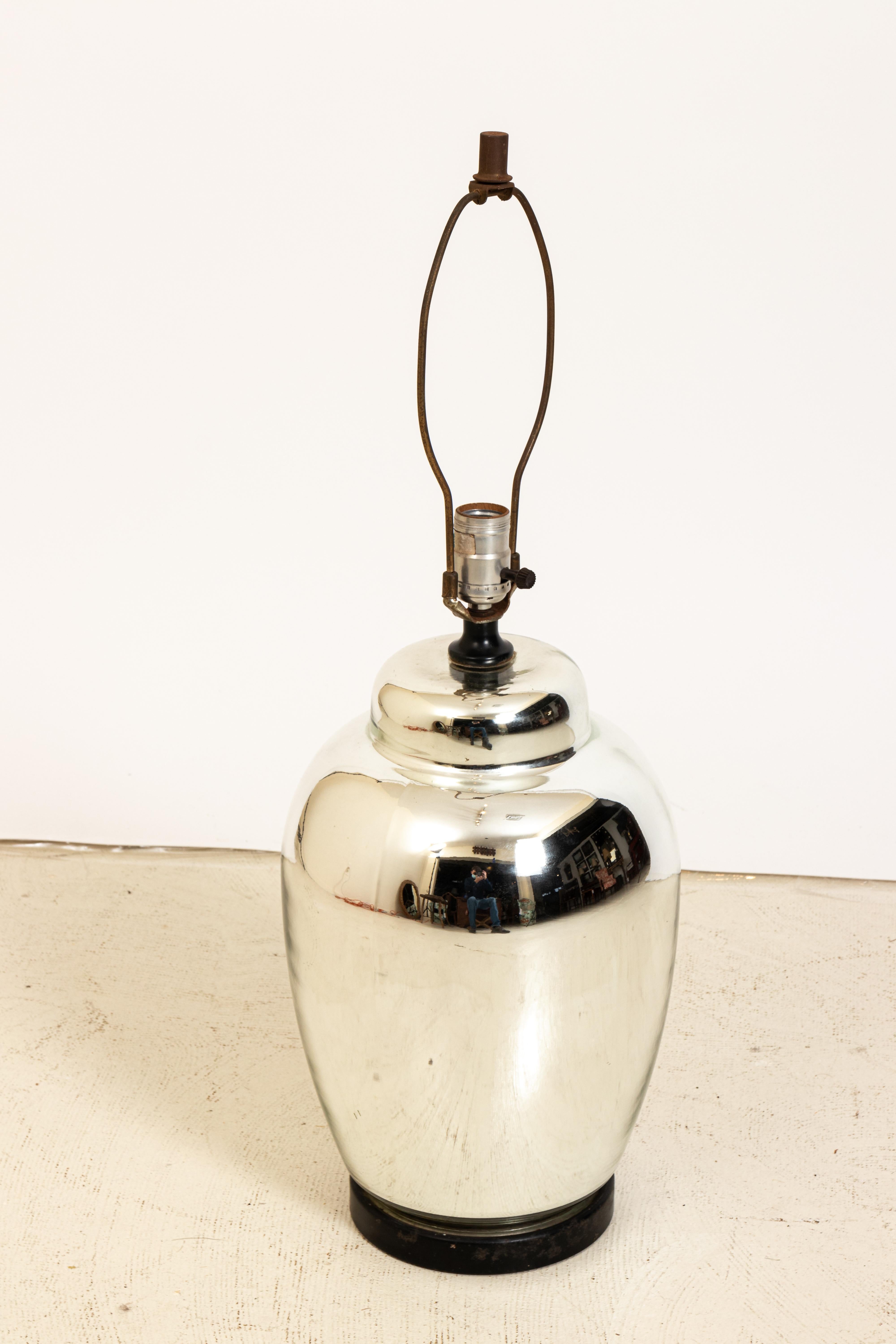 American Pair of Chrome Finish Table Lamps