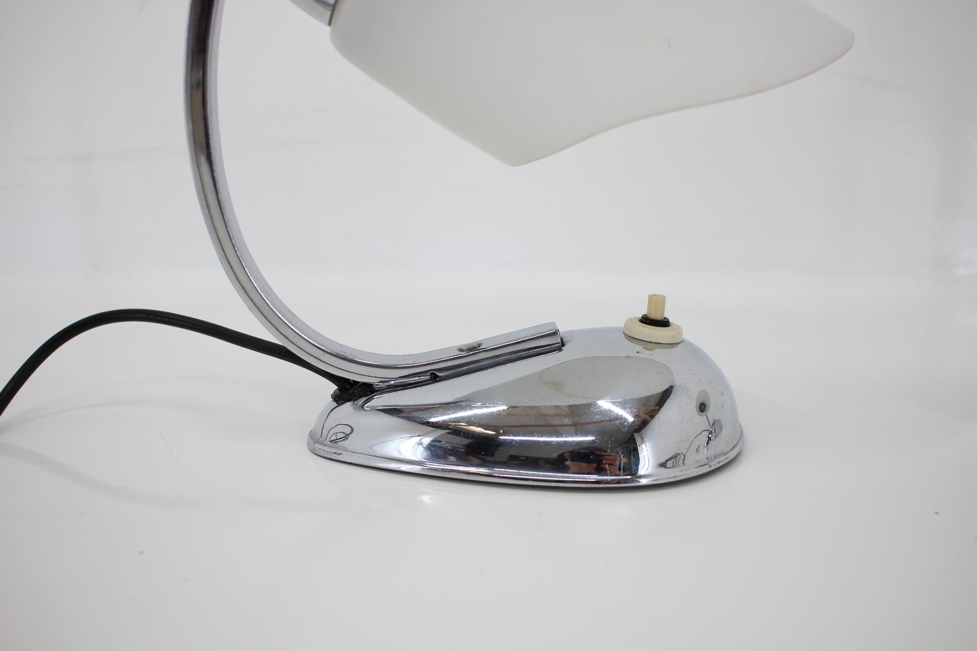 Pair of Chrome Glass Design Midcentury Table Lamps, 1950s 1