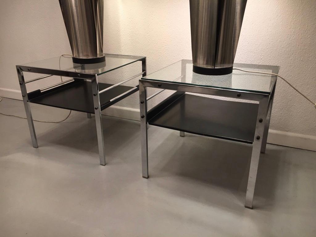 Pair of Chrome and Glass Side Tables by Willy Guhl, Switzerland, circa 1962 1