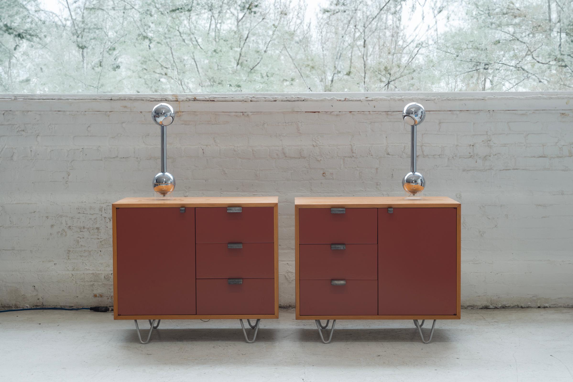 Mid-Century Modern Pair of Chrome John Mascheroni Barbell Lamps For Sale