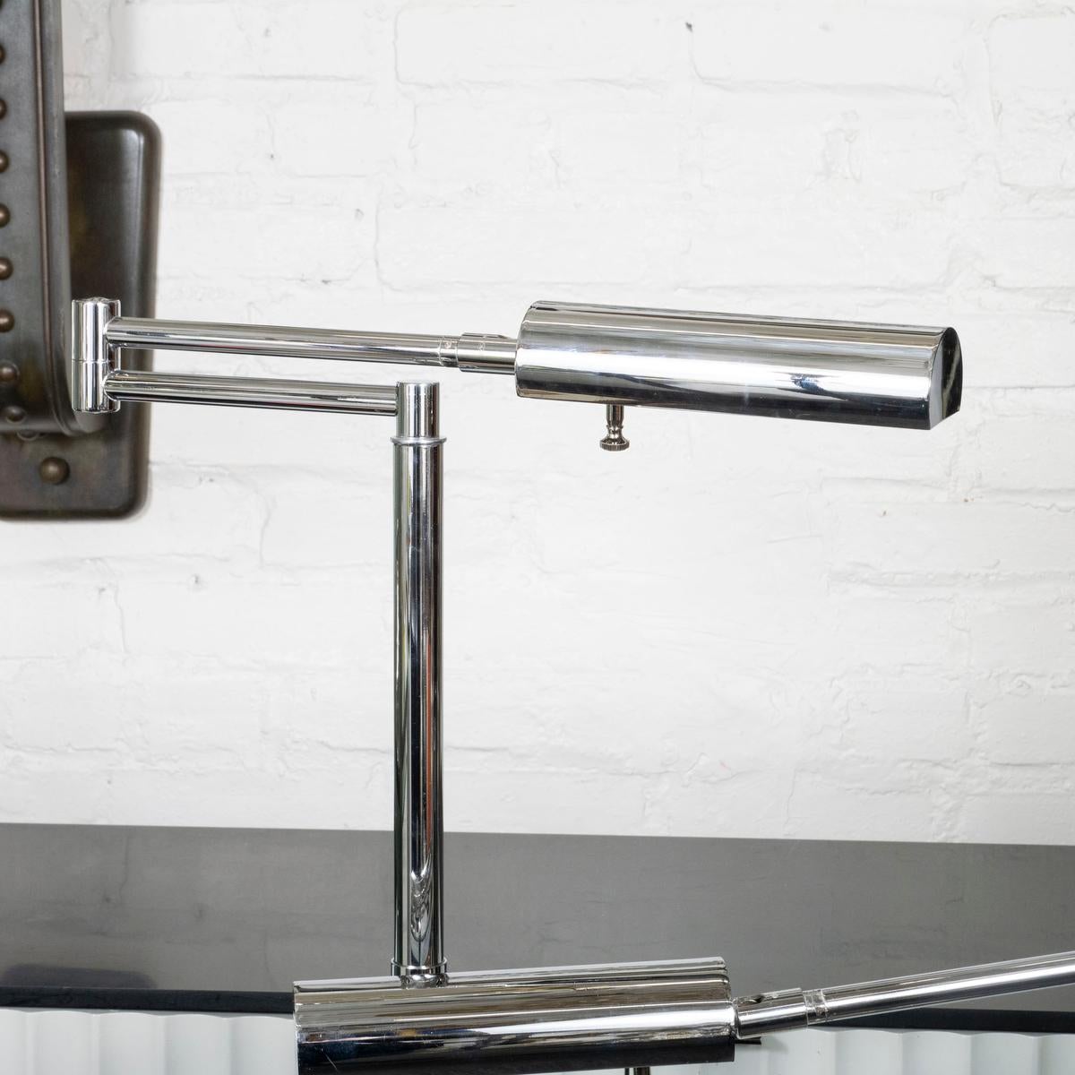 Pair of chrome Koch and Lowy articulated floor lamps For Sale 6