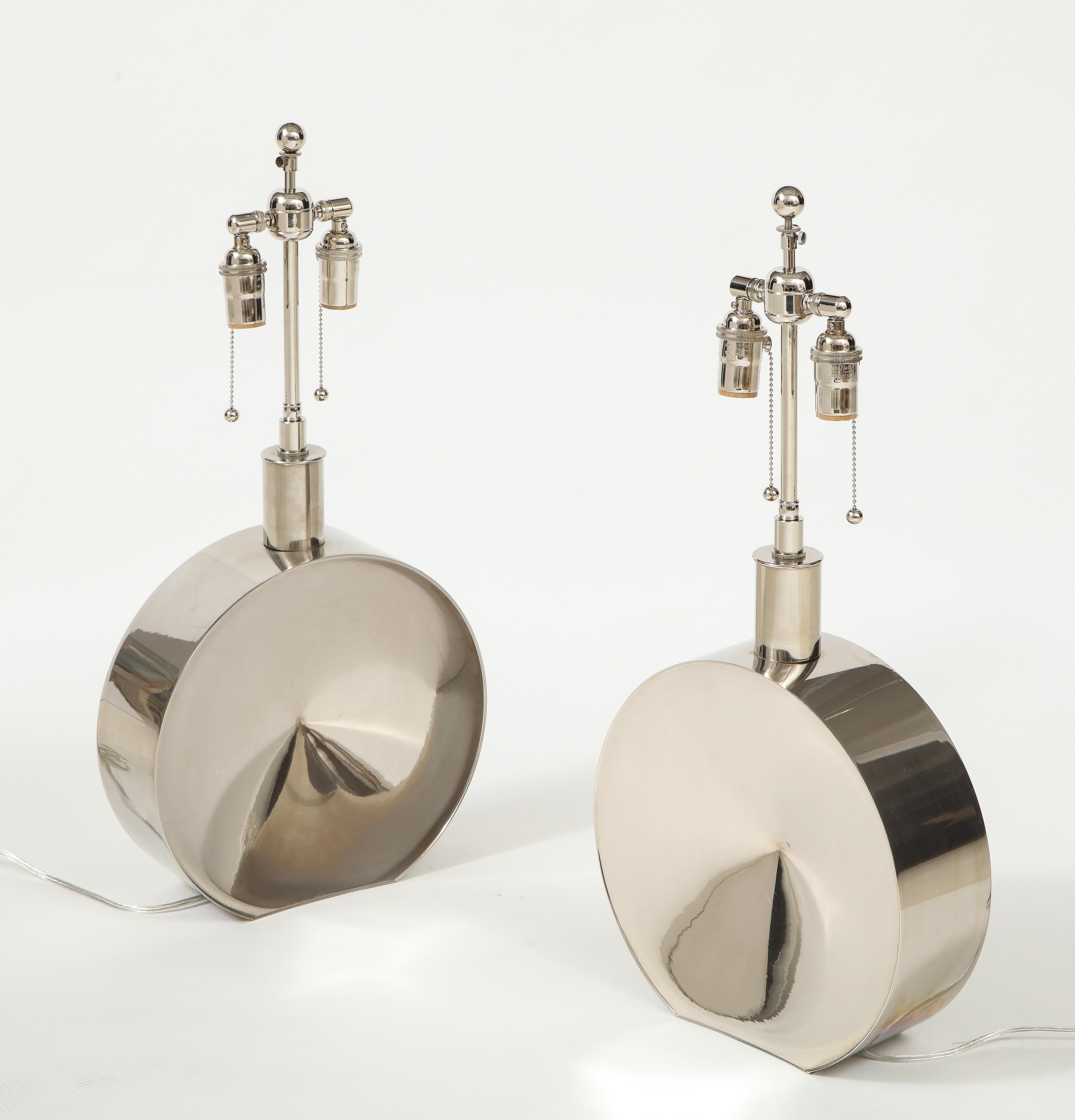 American Pair of Chrome Lamps by Steve Chase