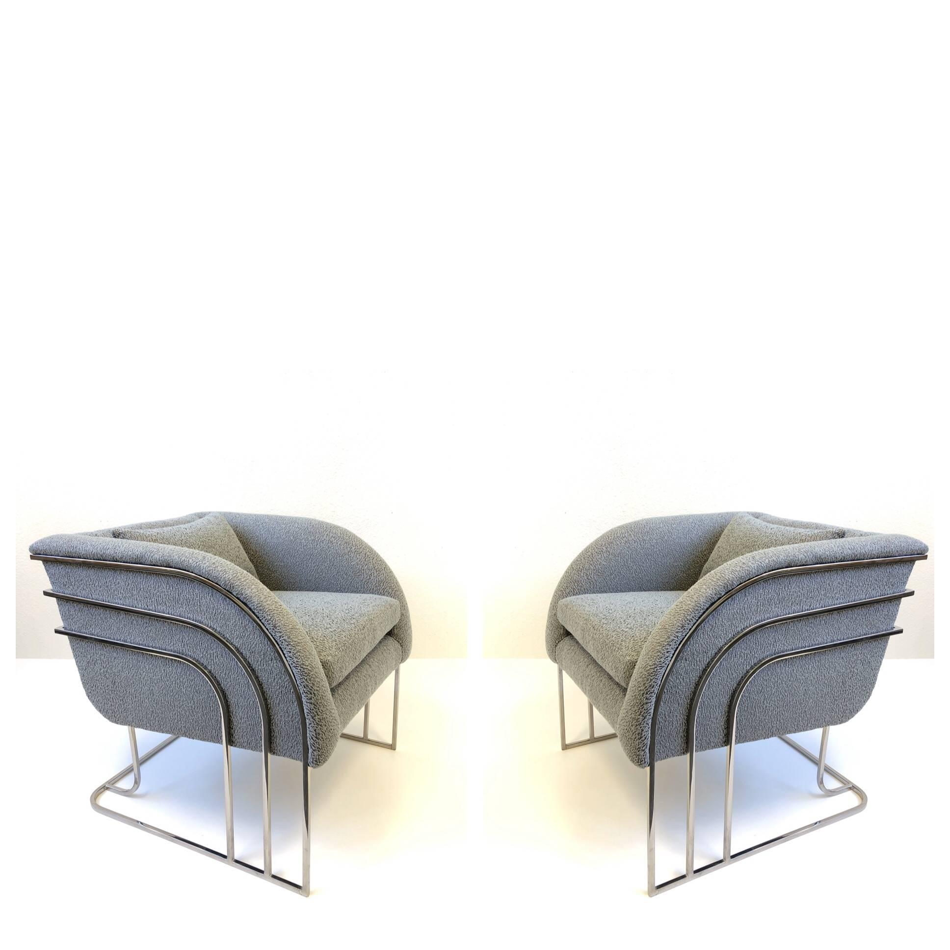Pair of Rare Chrome Lounge Chairs by George Mergenov for Weiman/Warren Lloyd 4