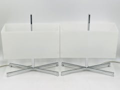 Pair of Chrome & Lucite Table Lamps, Italy 1970's
