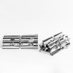 Pair of Chrome Metal and Czech Crystal Sconces, Italy, circa 1970
