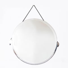 Pair of Chrome Metal Wall Mirrors, Art Deco Period, France, circa 1940