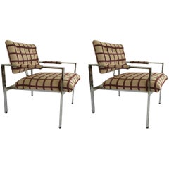 Pair of Chrome Milo Baughman Armchairs 2