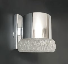 Pair of Chrome Murano Sconces by Gino Sarfatti for Seguso