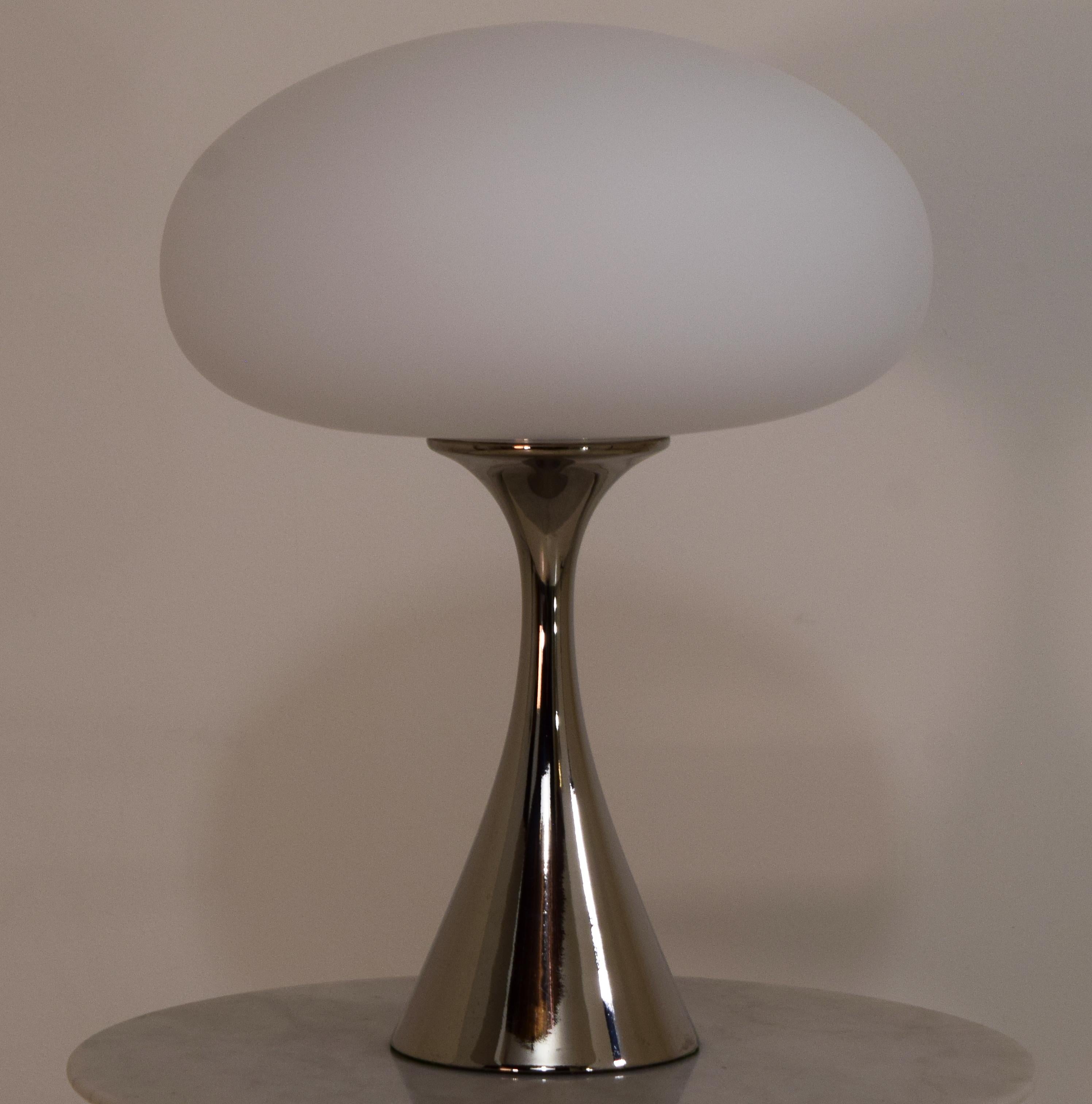 American Pair of Chrome Mushroom Table Lamps by Laurel