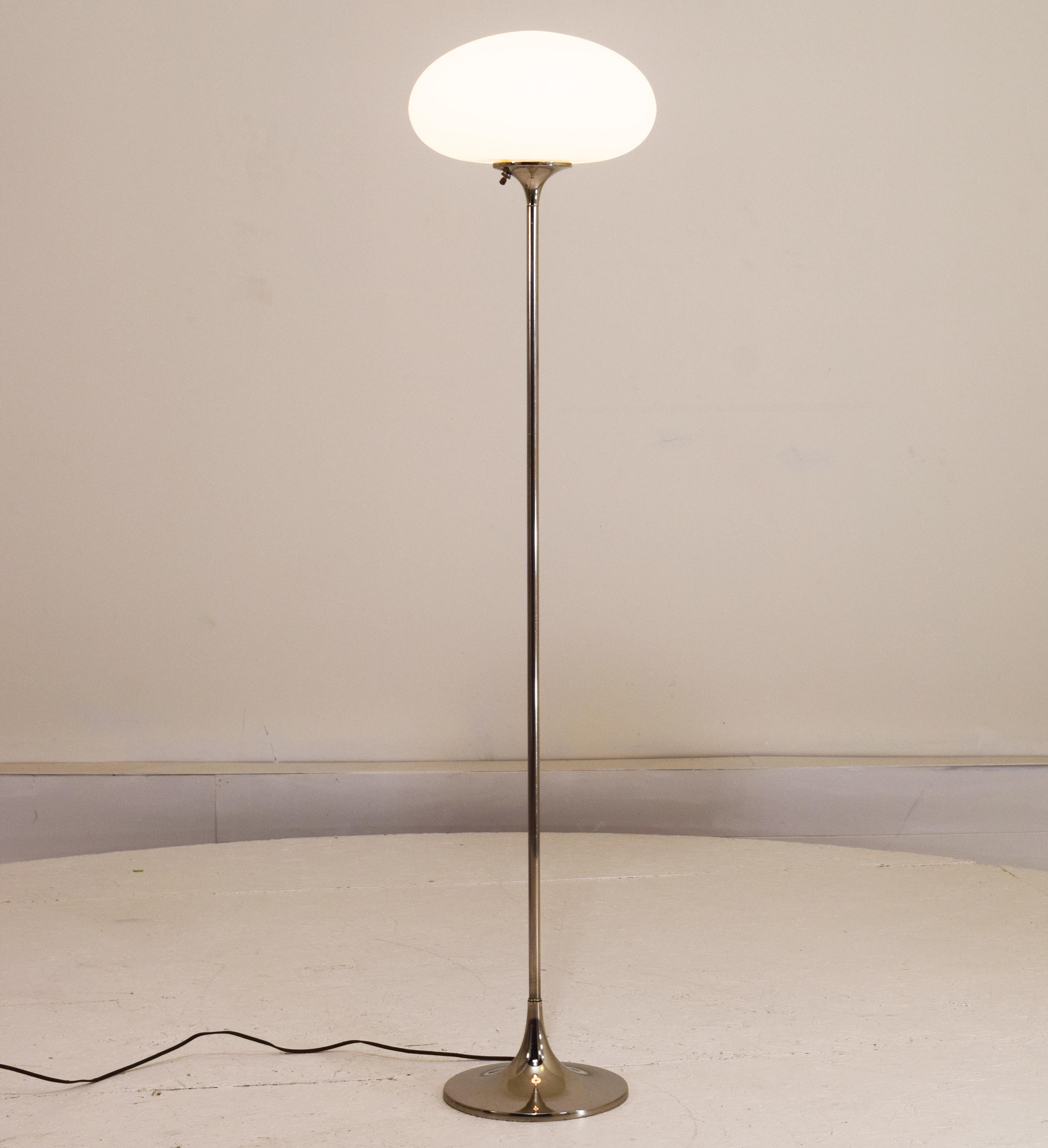 Pair of Chrome Mushroom Table Lamps by Laurel 1