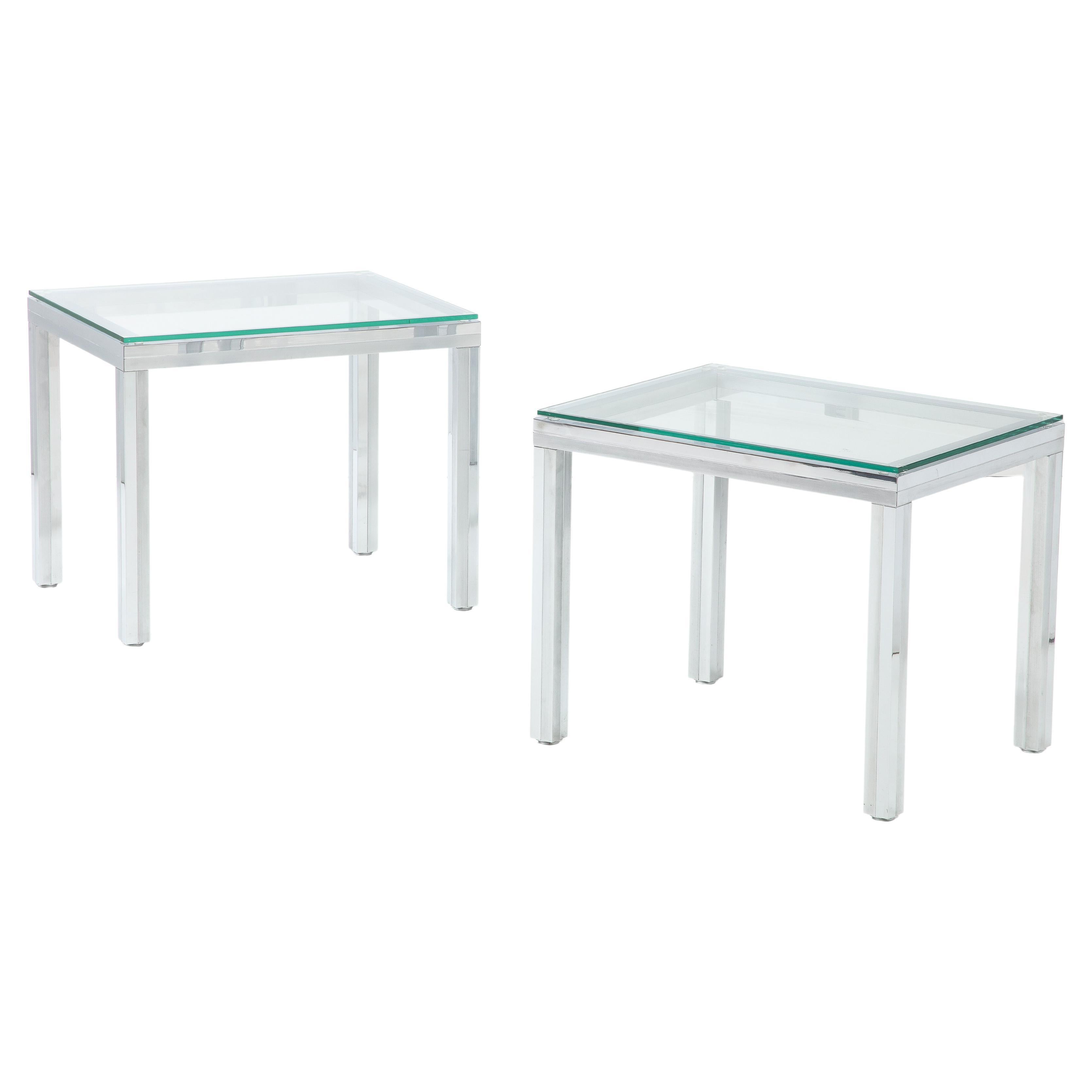 Pair of Chrome Side / End Tables.
