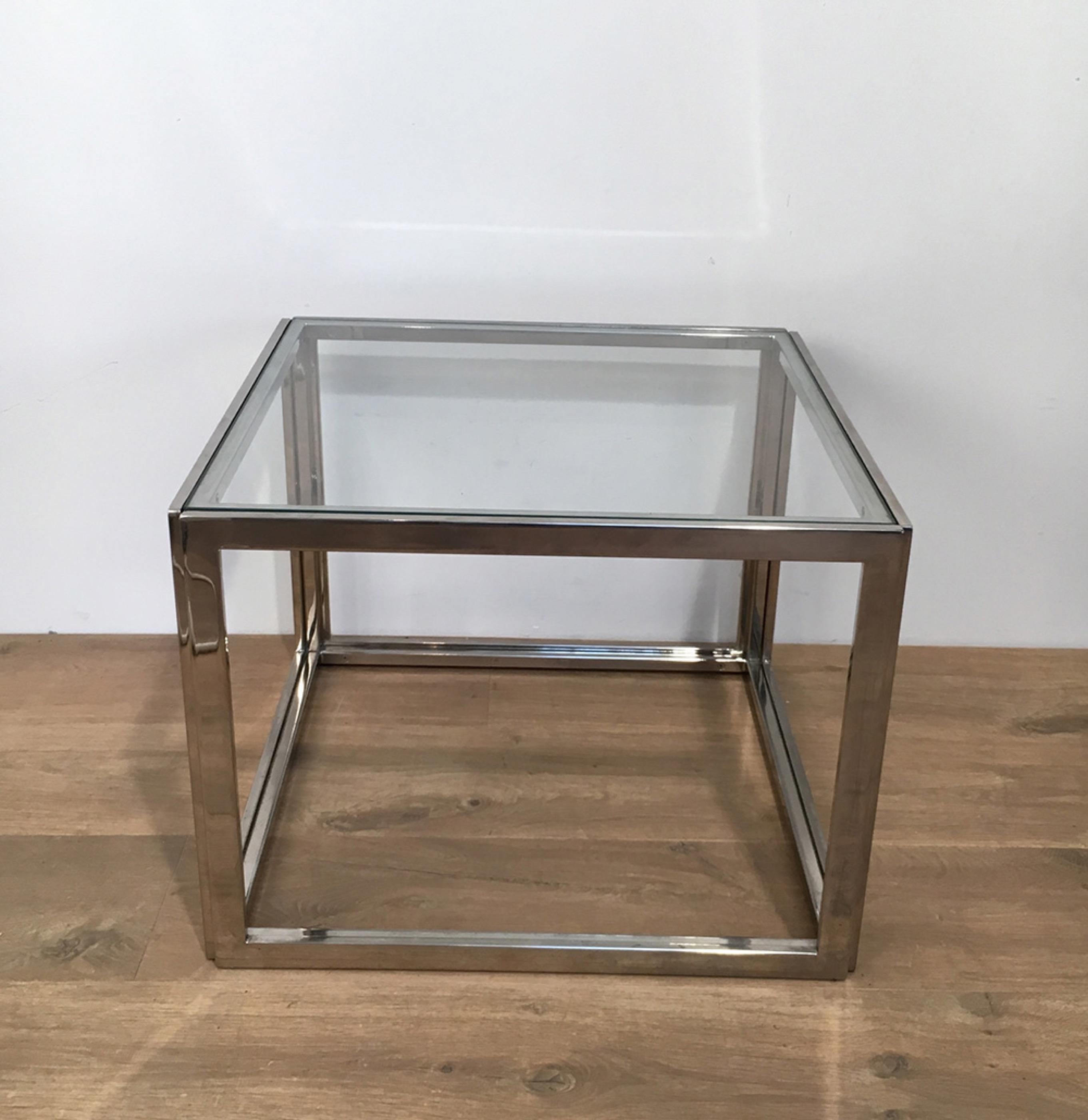 Pair of Chrome Side Tables, circa 1970 For Sale 1
