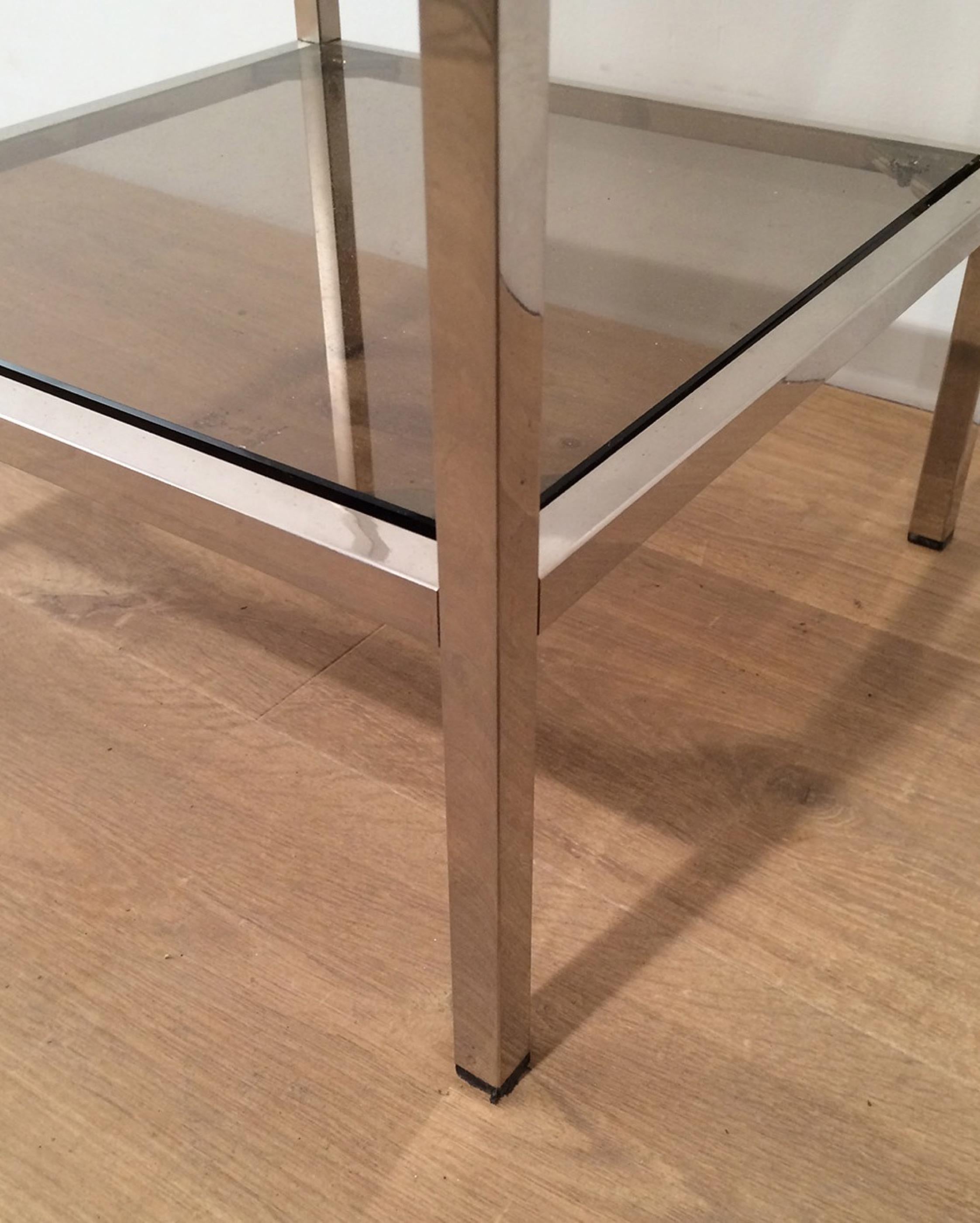 Pair of Chrome Side Tables, circa 1970 For Sale 1