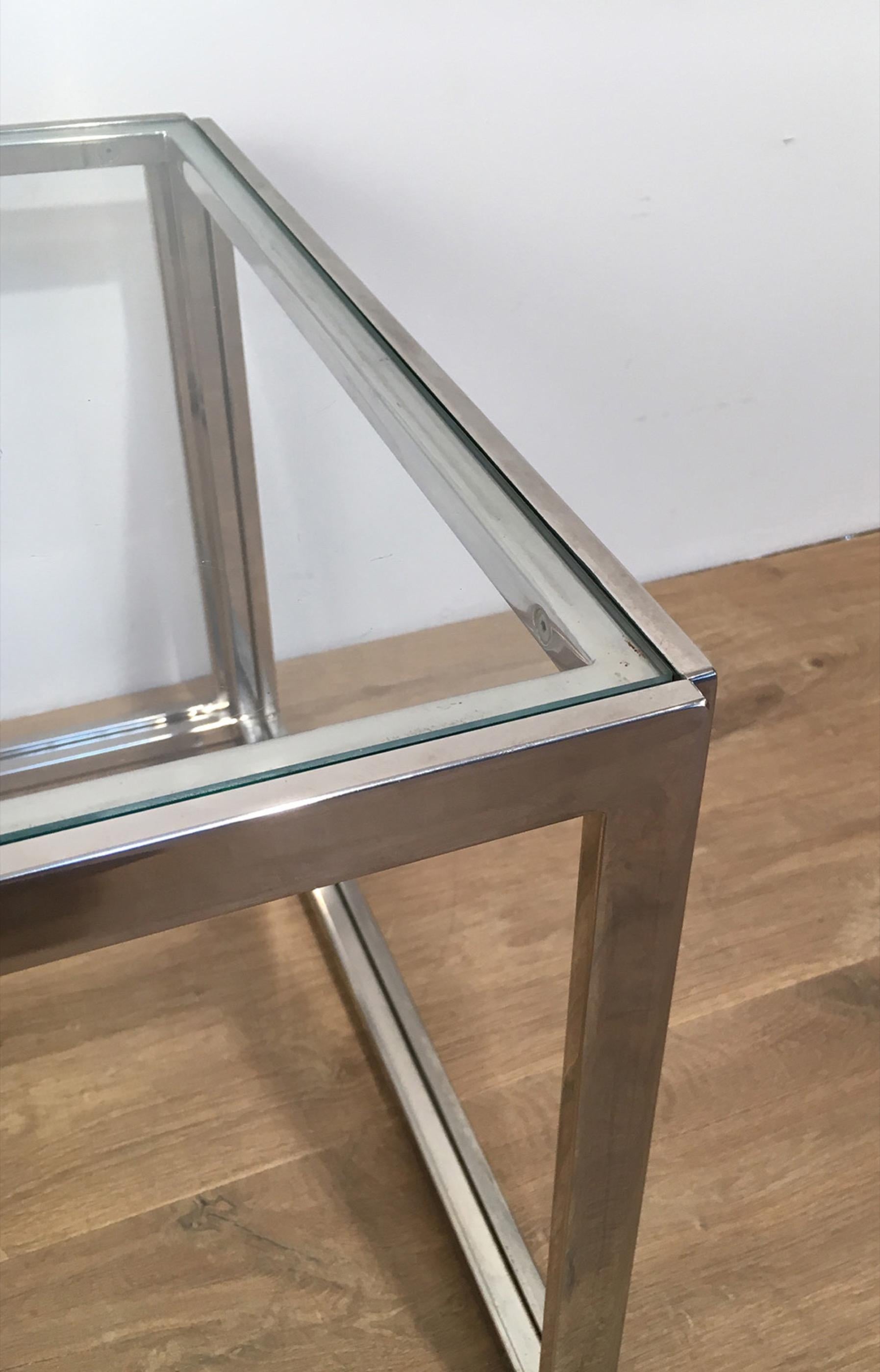 Pair of Chrome Side Tables, circa 1970 For Sale 2