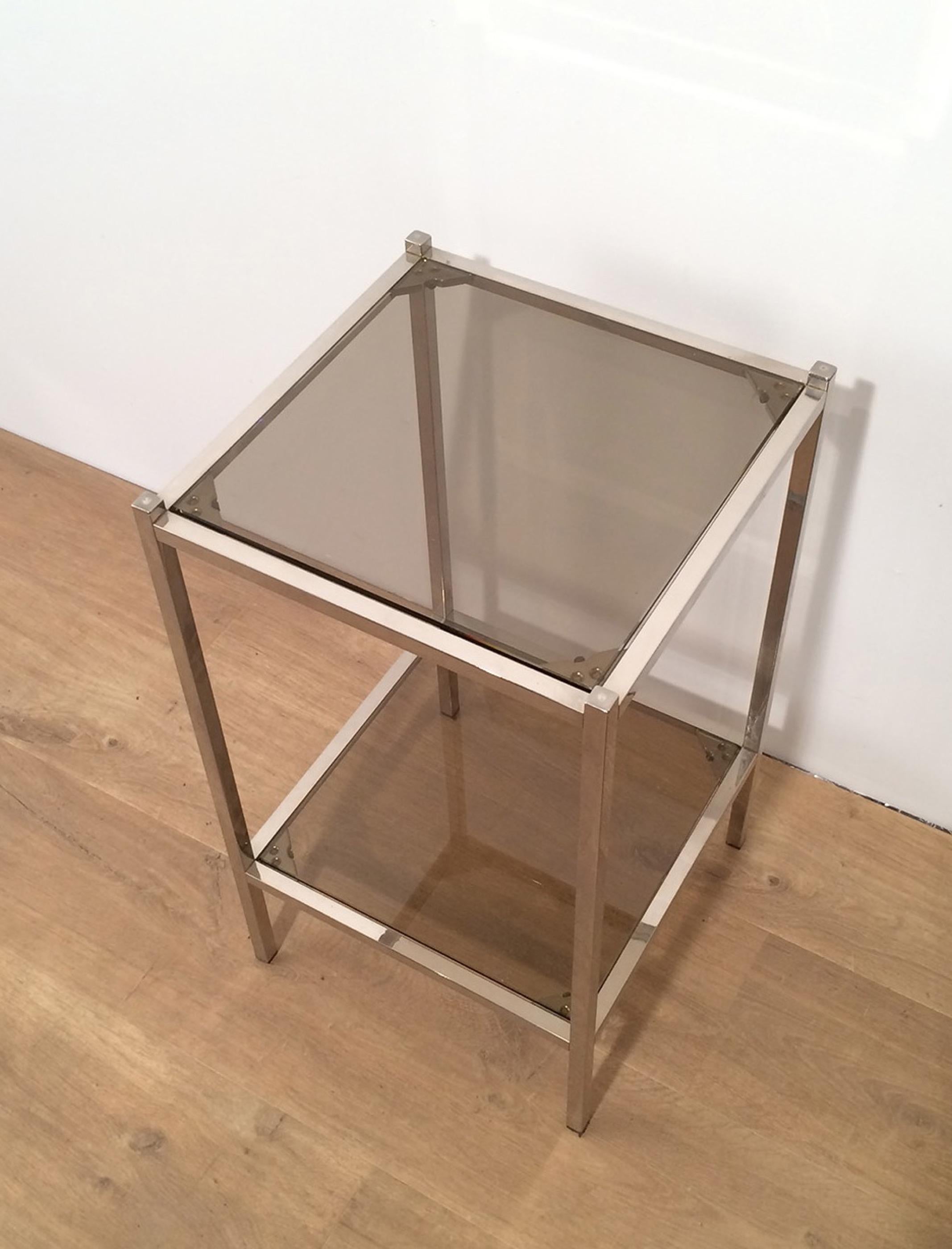 Pair of Chrome Side Tables, circa 1970 For Sale 2