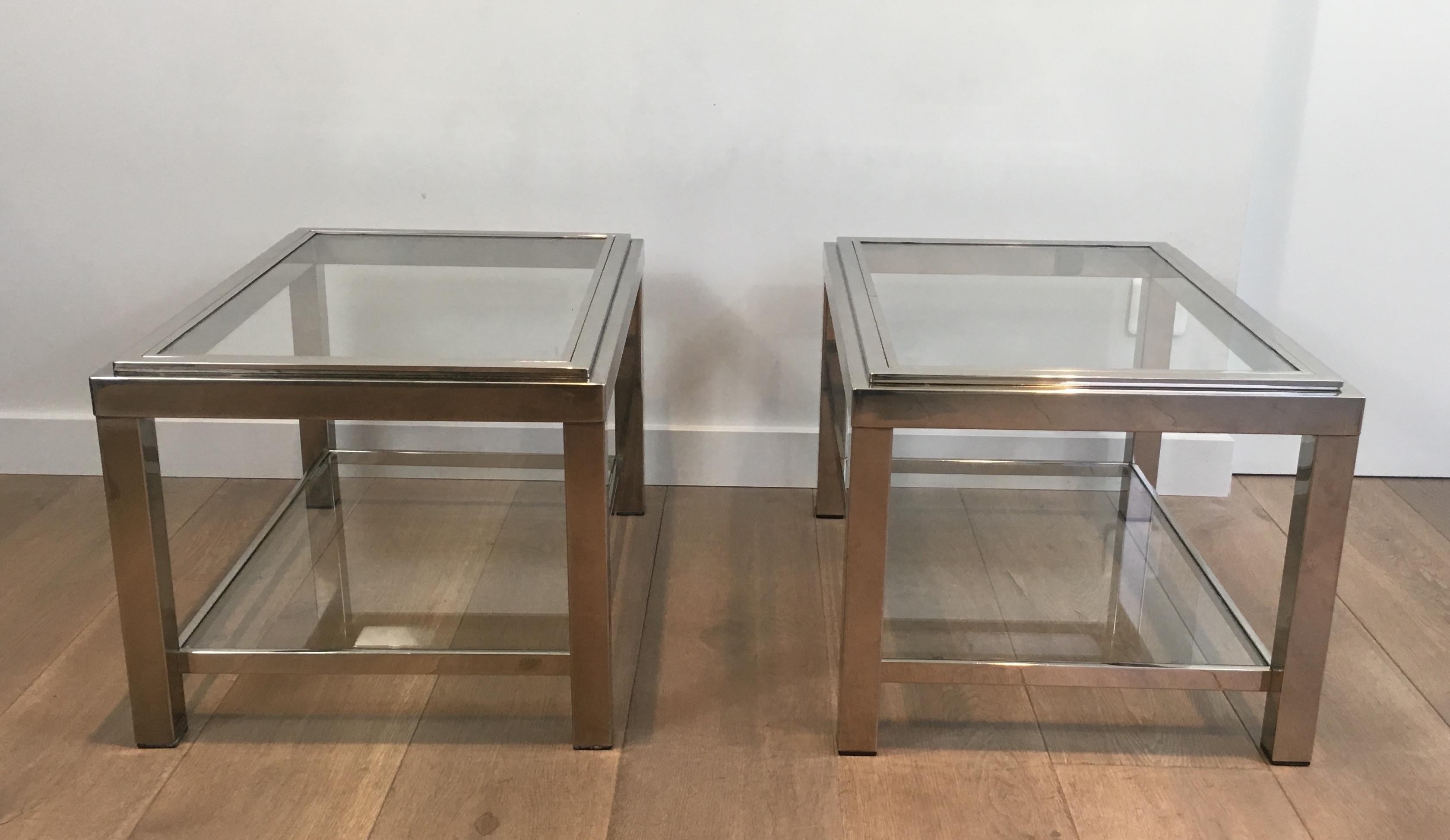 Pair of Chrome Side Tables For Sale 6