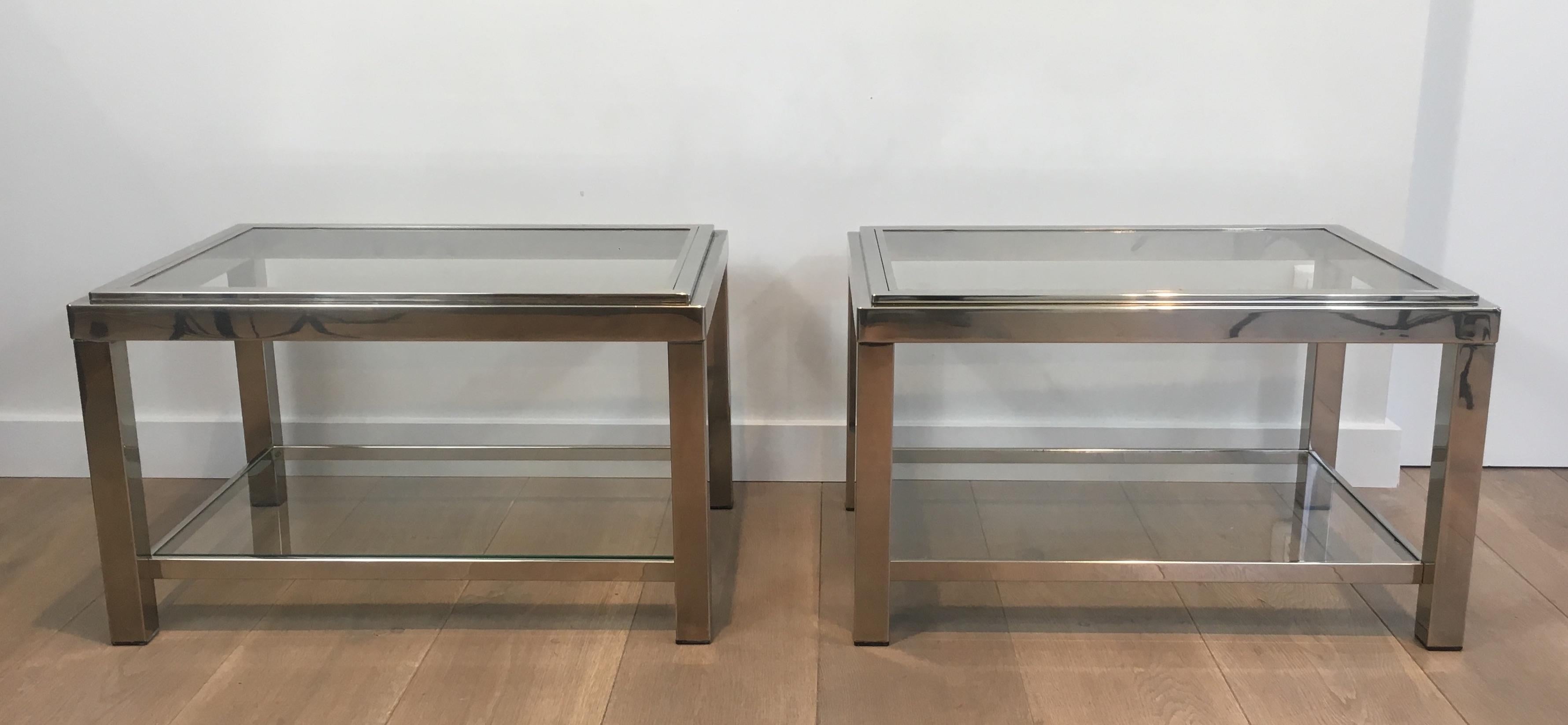 Pair of Chrome Side Tables For Sale 7