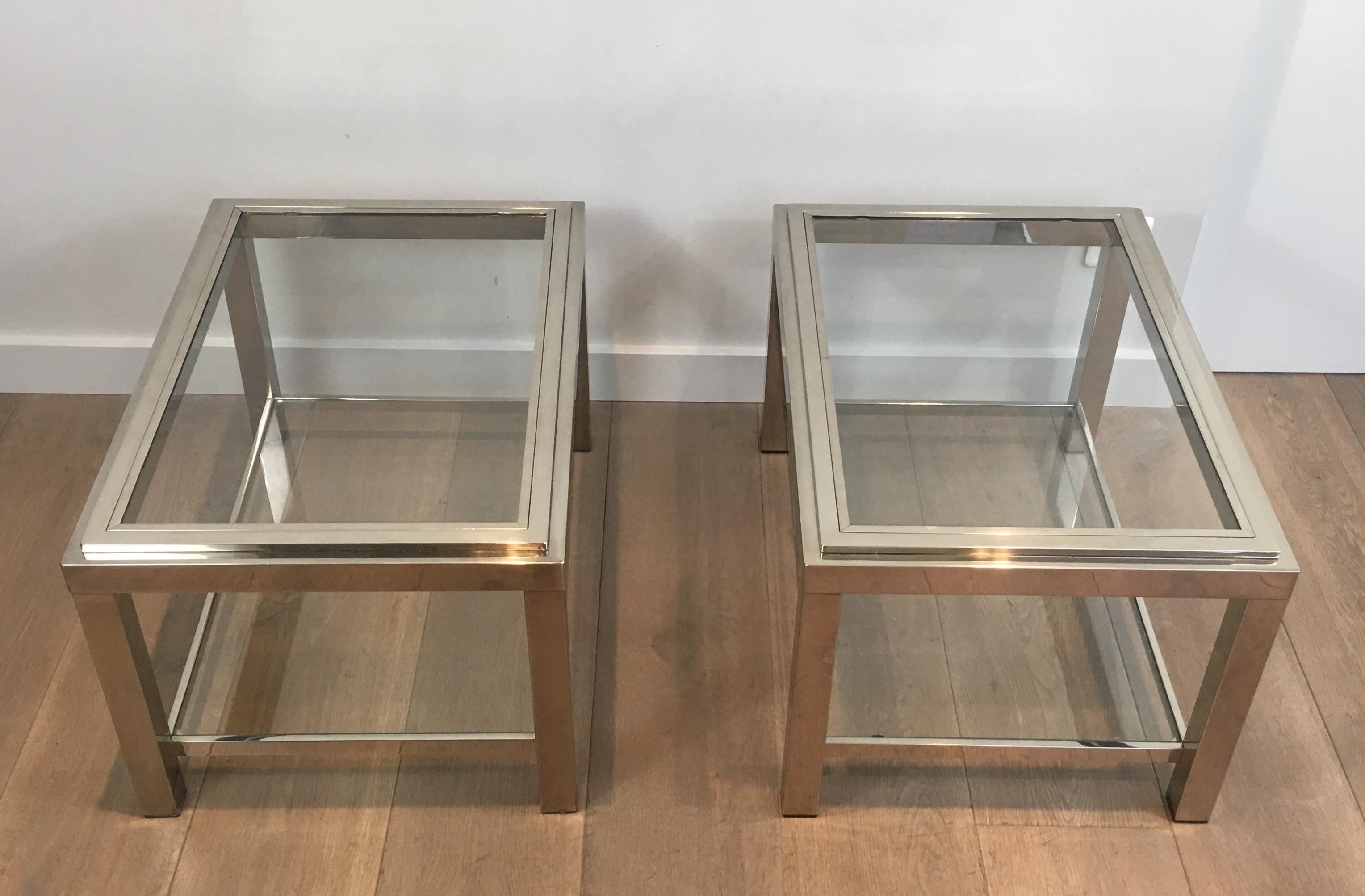 Paire de tables d'appoint chromées en vente 11