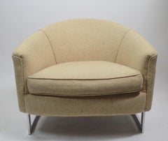 Pair of Chrome Strap Barrel Lounge Chairs by Finn Andersen for Selig