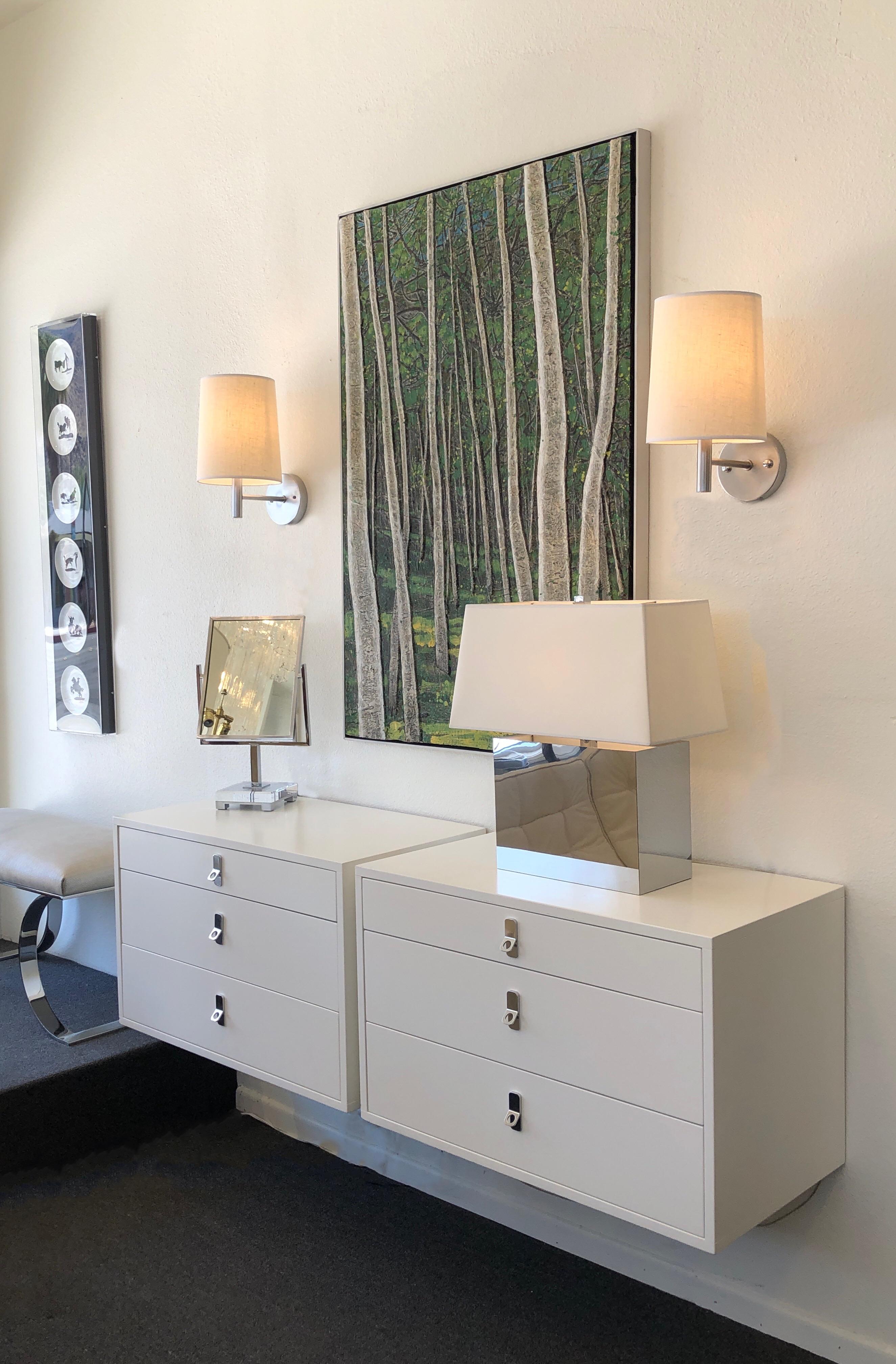 Pair of Chrome Table Lamps by Kovacs 4
