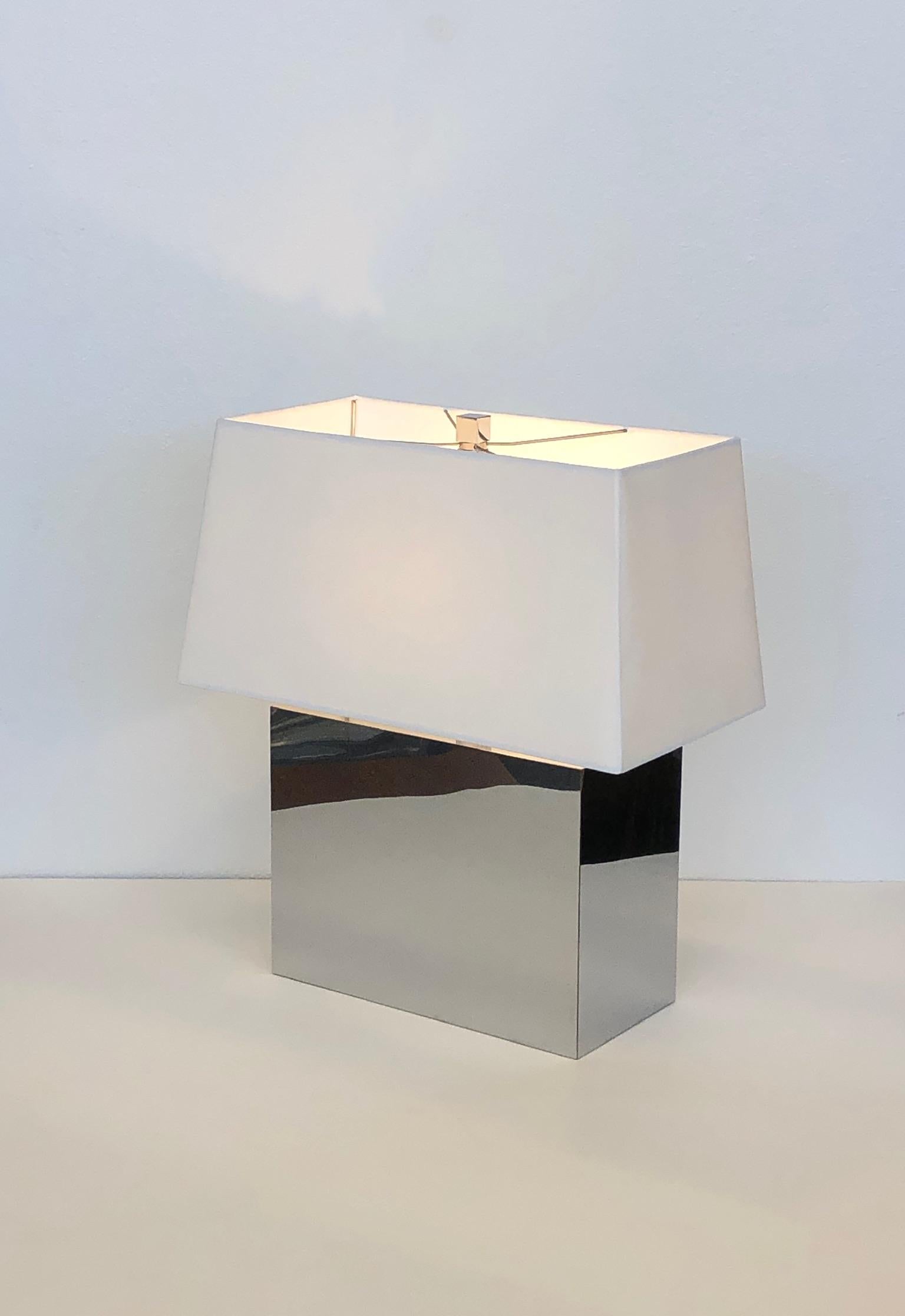 American Pair of Chrome Table Lamps by Kovacs