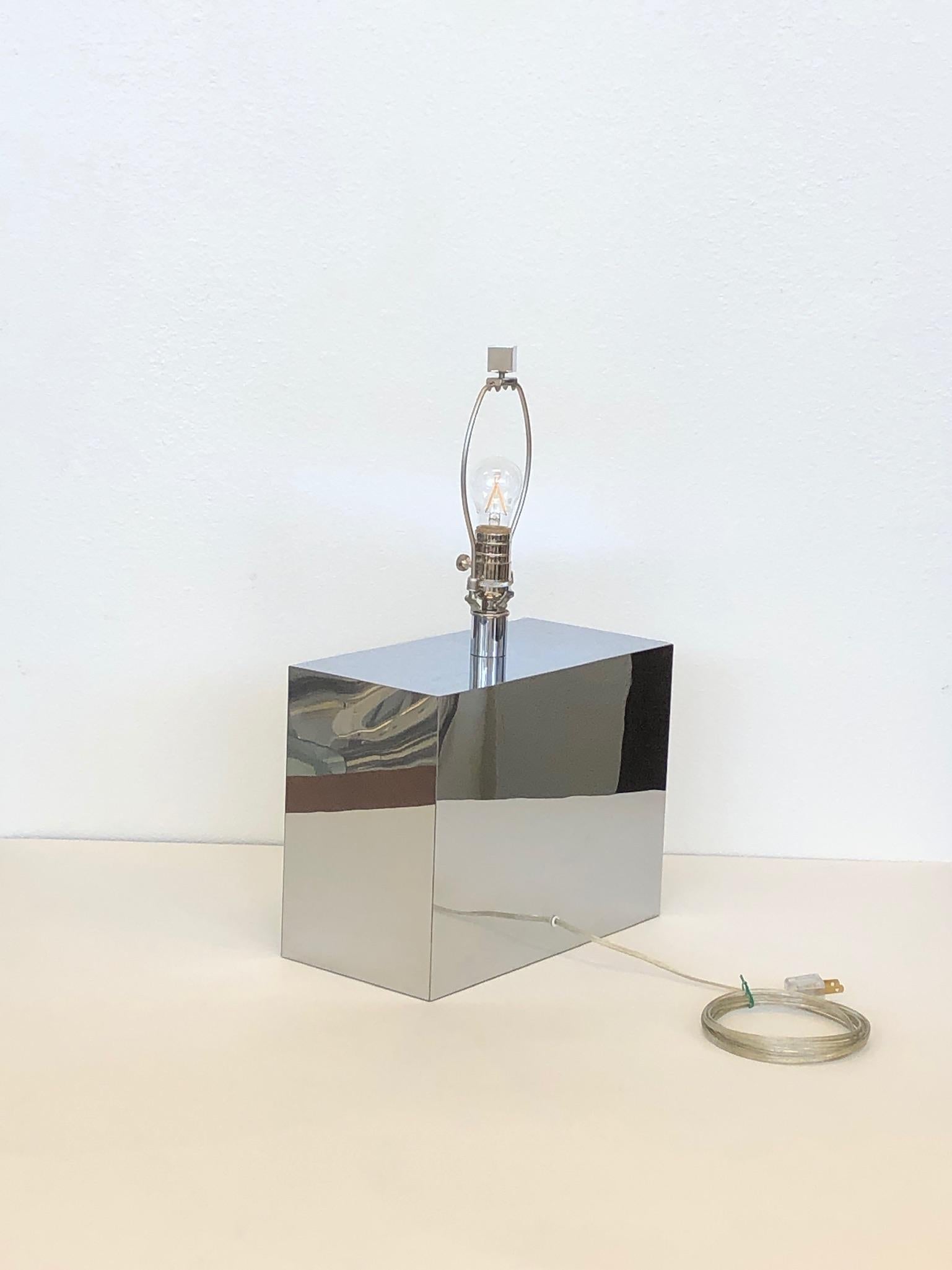 Pair of Chrome Table Lamps by Kovacs In Good Condition In Palm Springs, CA