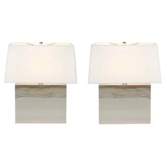 Pair of Chrome Table Lamps by Kovacs