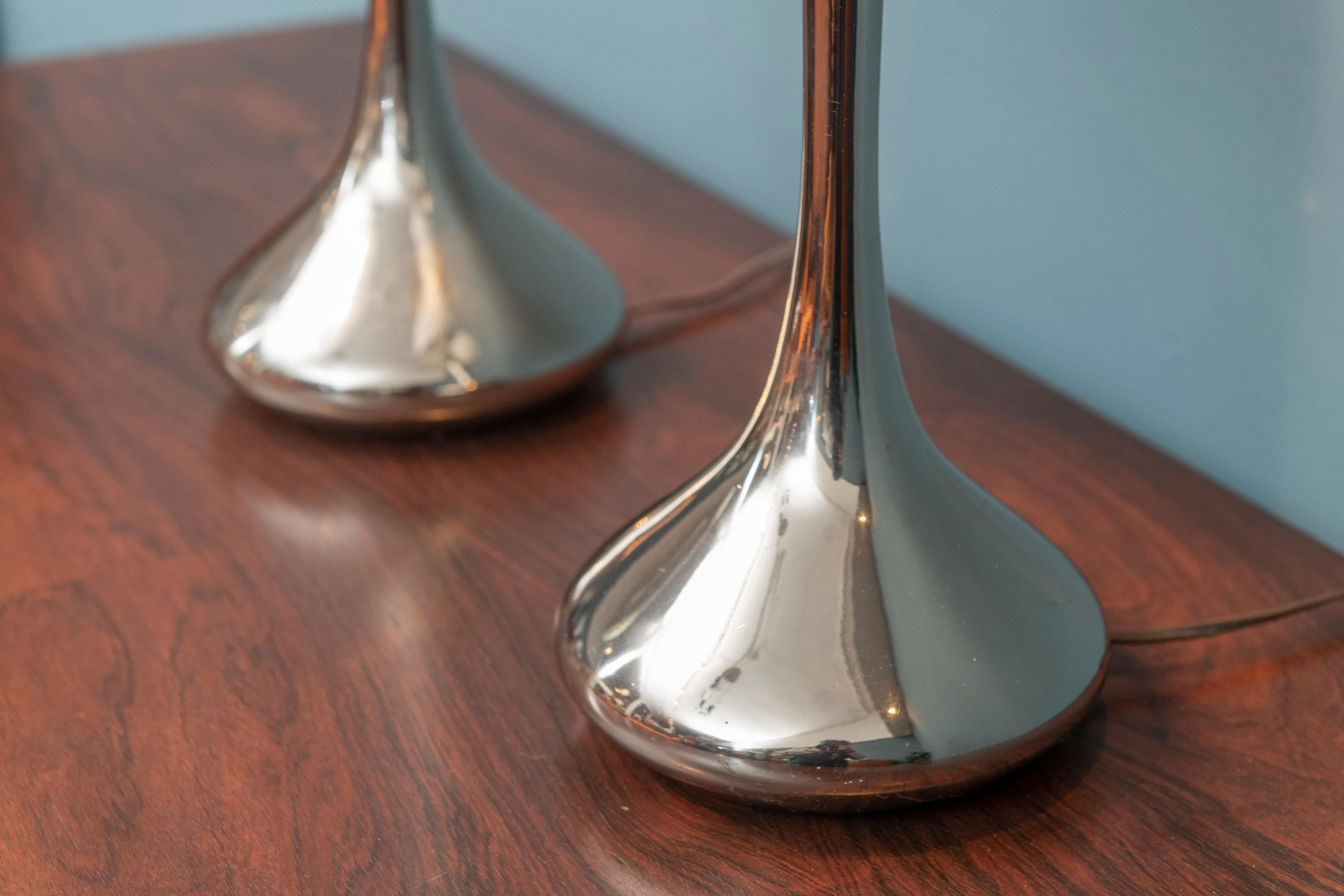Mid-Century Modern Pair of Chrome Table Lamps by Laurel