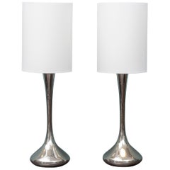 Pair of Chrome Table Lamps by Laurel