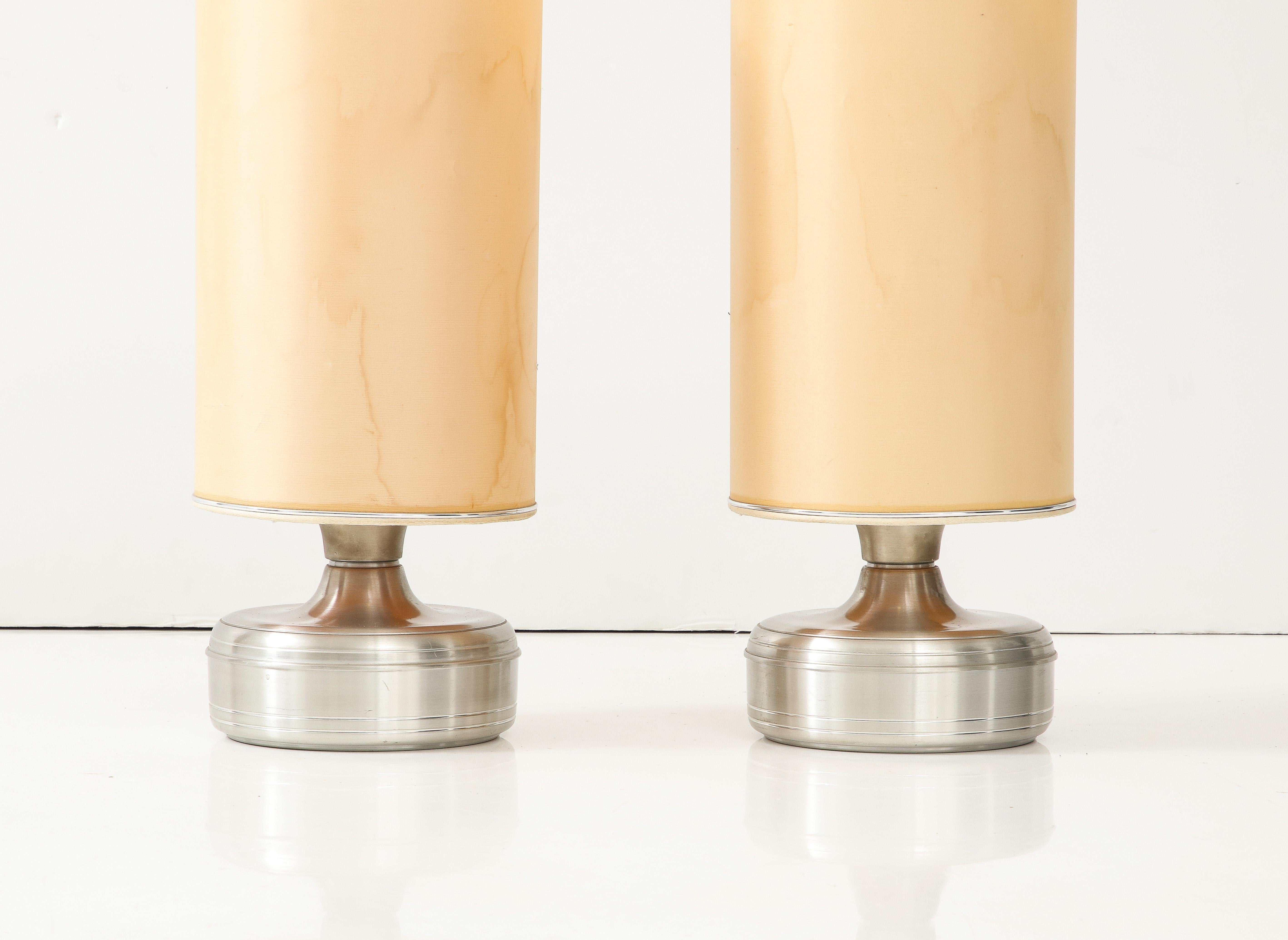 Mid-Century Modern Pair of Chrome Table Lamps by Lumi, Italy, circa 1960 For Sale