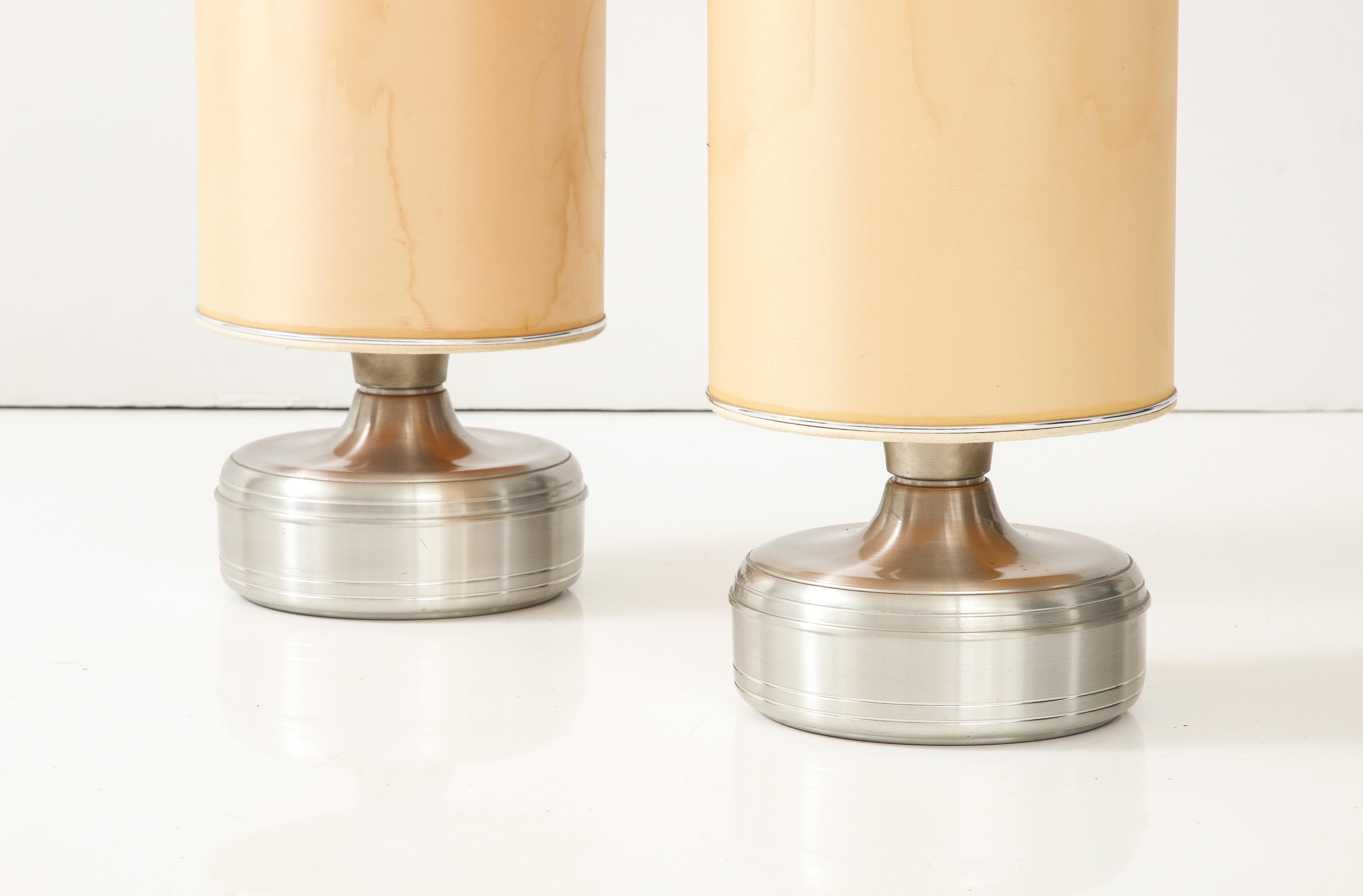 Italian Pair of Chrome Table Lamps by Lumi, Italy, circa 1960 For Sale