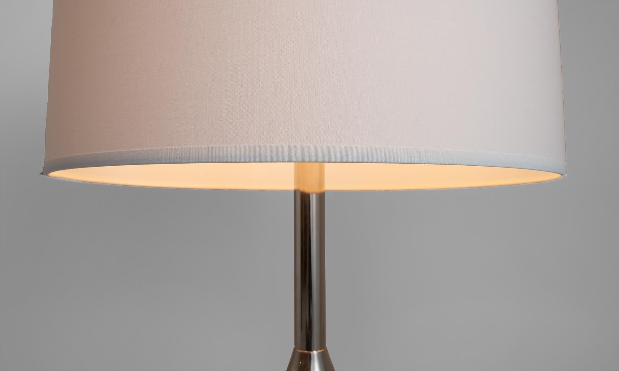 English Pair of Chrome Table Lamps