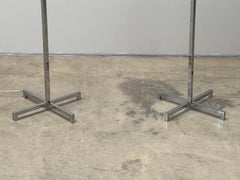 Pair of Chrome X Base Floor Lamps by Robsjohn Gibbings for Hansen
