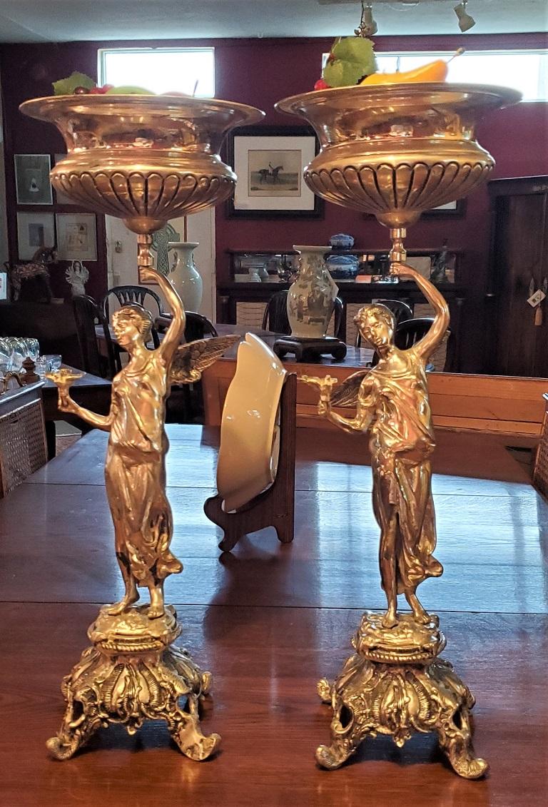 Pair of Chromed Angel Centerpieces 4