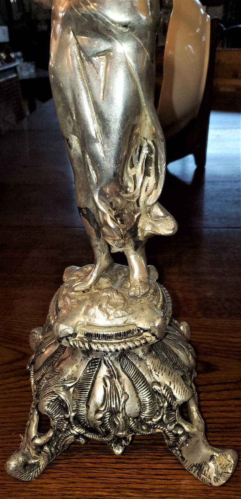 Pair of Chromed Angel Centerpieces 9