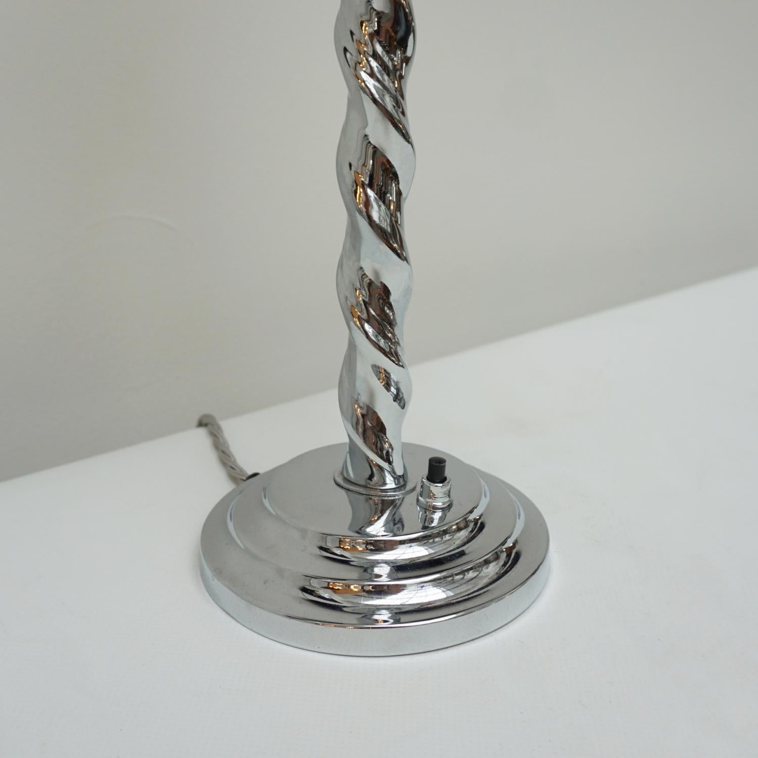 Pair of Chromed Art Deco Style Table Lamps For Sale 1
