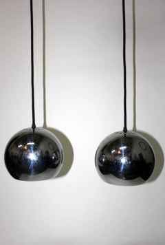 Pair of Chromed Globe French '60s Lights