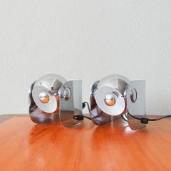 Paire de lampes de table en métal chromé de Habitat, 2002